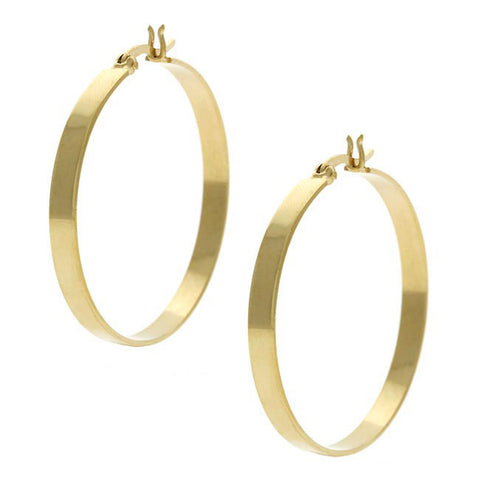 18k Gold Over Sterling Silver Large Saddleback Hoop Earrings