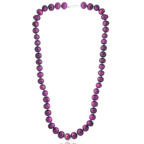 Coloured Freshwater Pearl Necklace - Cranberry