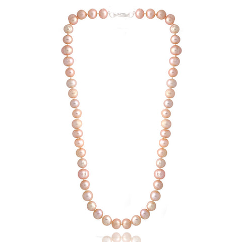 Coloured Freshwater Pearl Necklace - Peach
