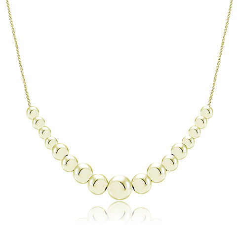 Beaded Sterling Silver Necklace - Gold Over Silver