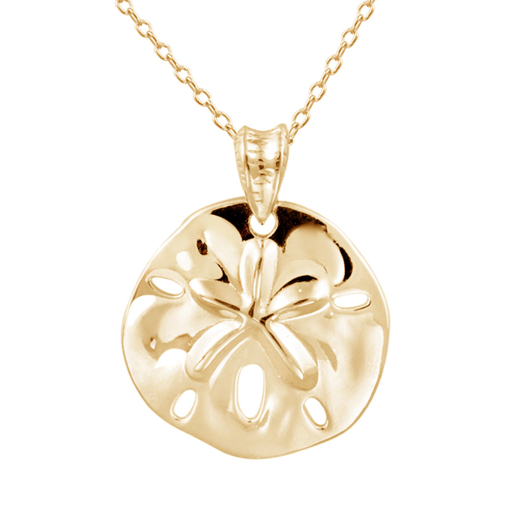 Sterling Silver Sand & Dollar Necklace - Gold Over Silver