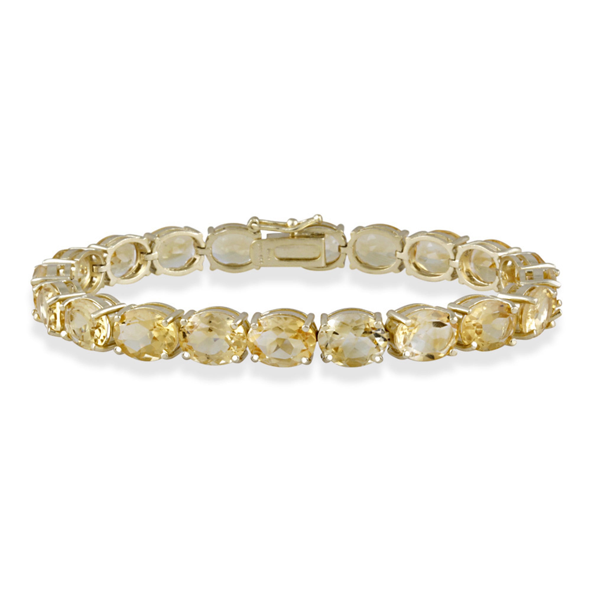 Gemstone Charm Bracelet With Clasp Fastening - 18k Gold / Citrine
