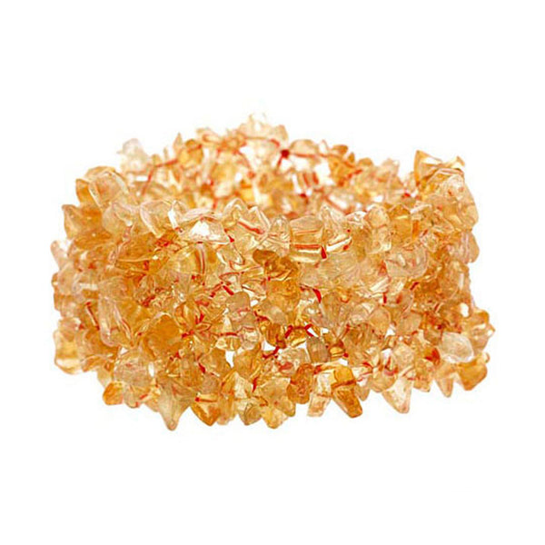 Gemstone Accented Slip-On Style Bracelet - Citrine