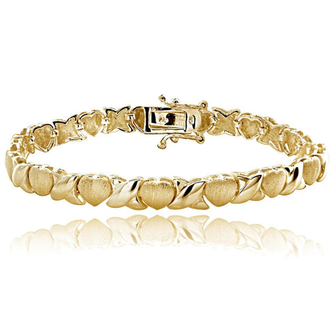 18K Gold Over Silver Hugs & Kisses Bracelet