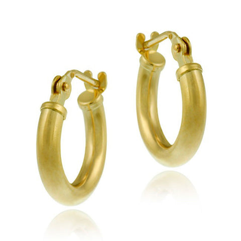 10k Gold Mini Saddleback Hoop Earrings - 11mm
