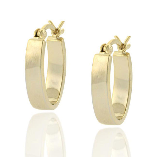 18k Gold Over Sterling Silver Clip-in Mini Oval Earrings