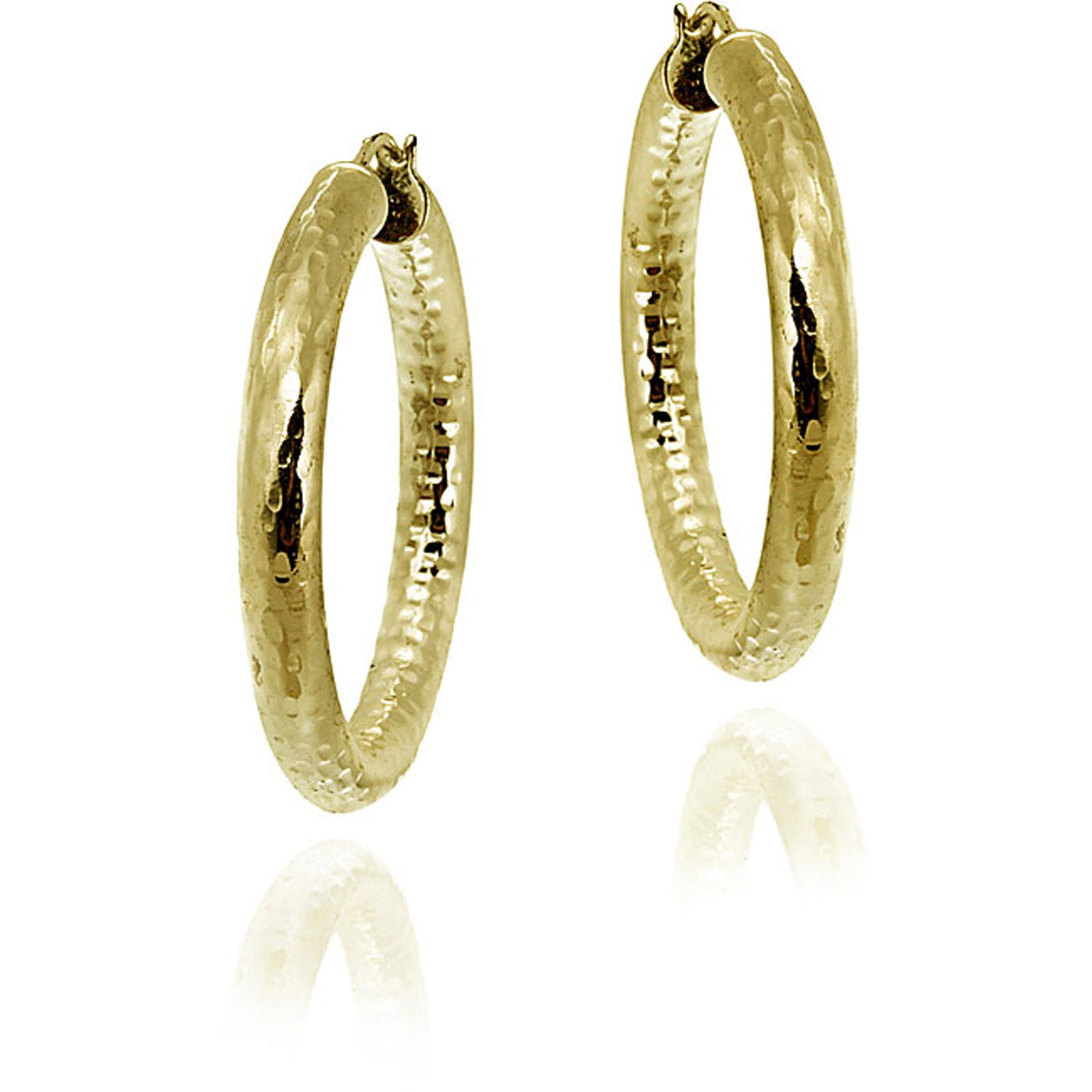 18k Gold Over Sterling Silver Saddleback Hoop Earrings