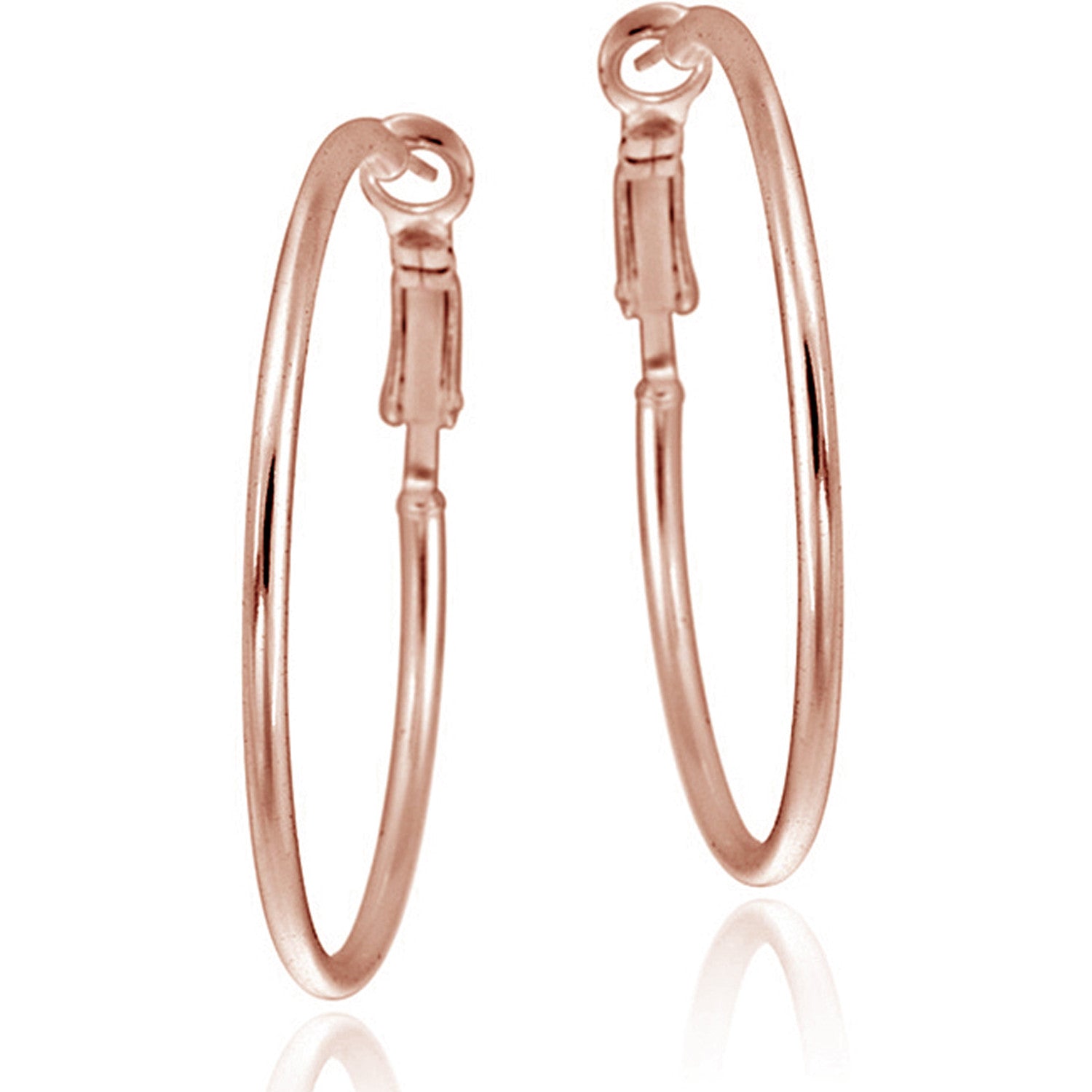 Sterling Silver Clip-in Hoop Earrings - Rose Gold
