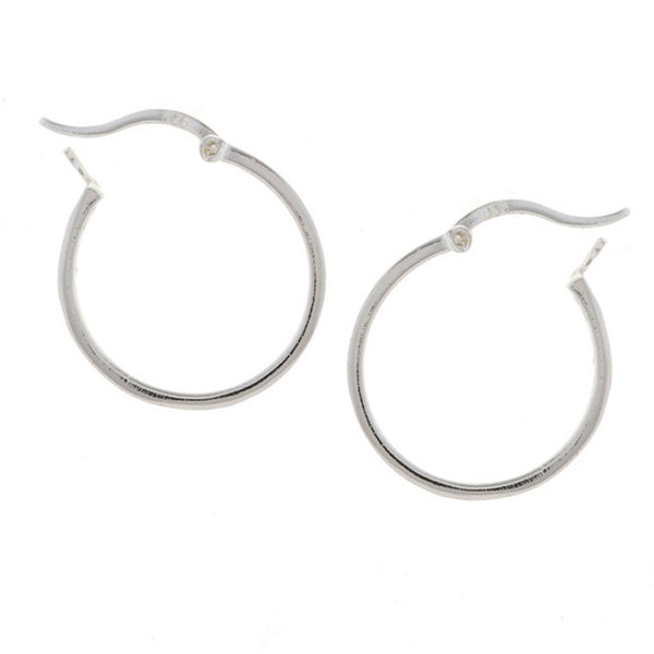 Sterling Silver Greek Key Saddleback Hoop Earrings