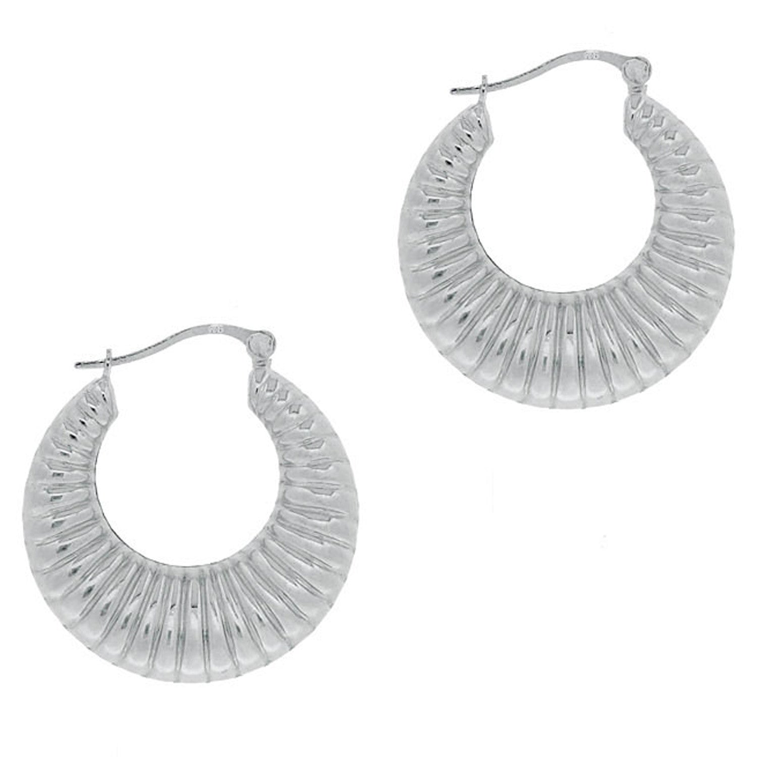 Sterling Silver Saddleback Shrimp Style Hoop Earrings