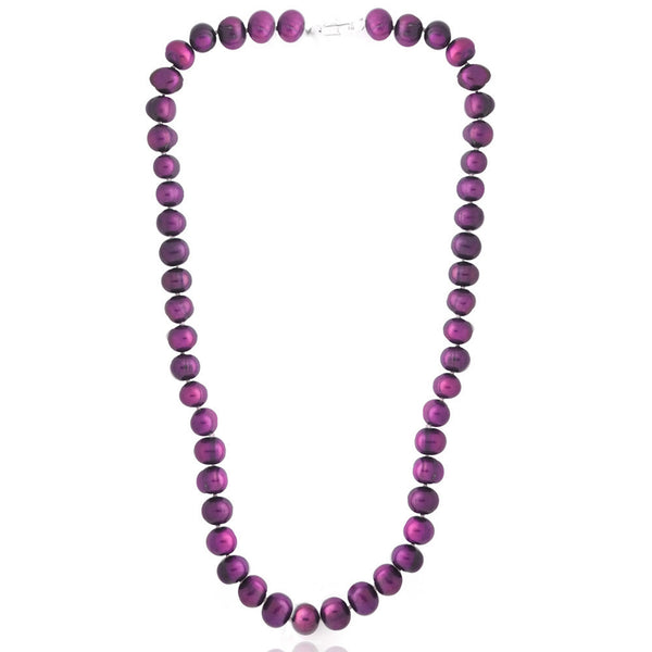 Coloured Freshwater Pearl Necklace - Cranberry