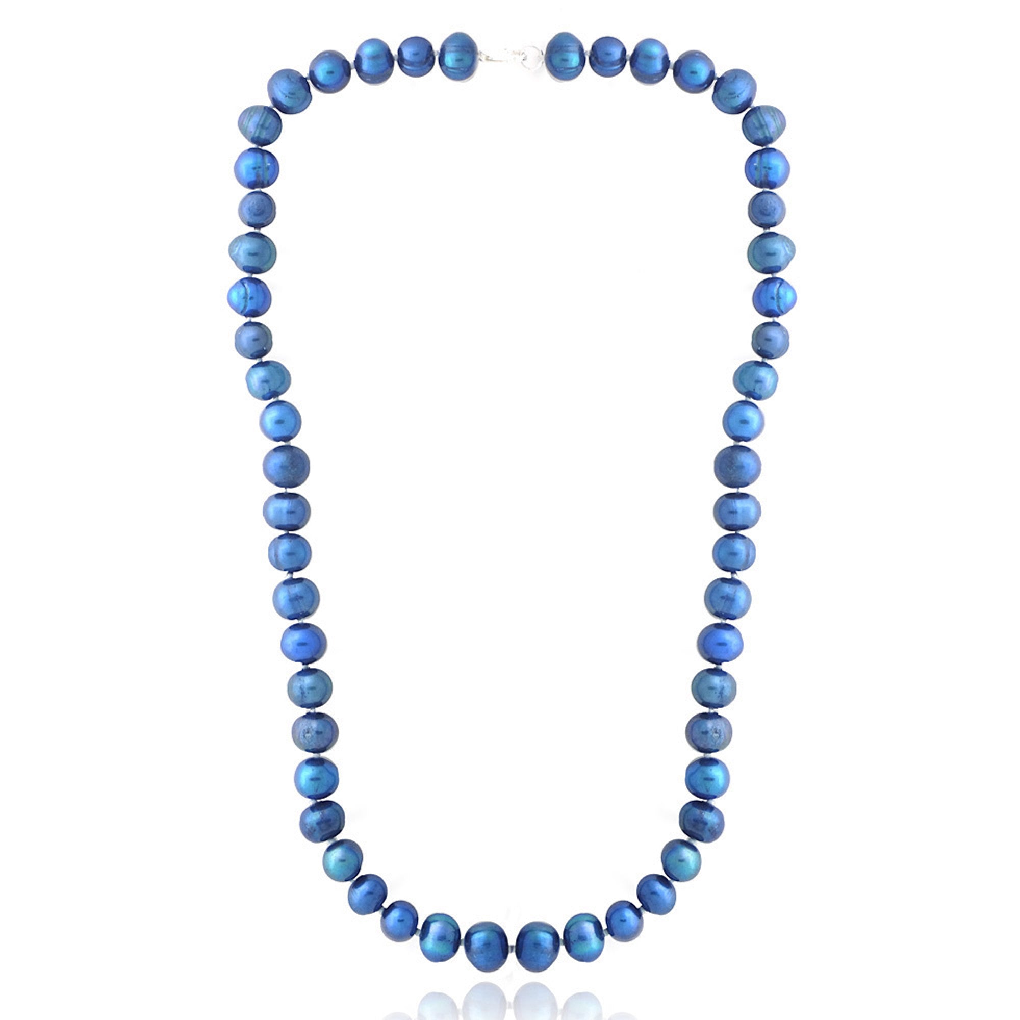 Blue freshwater pearl necklace discount