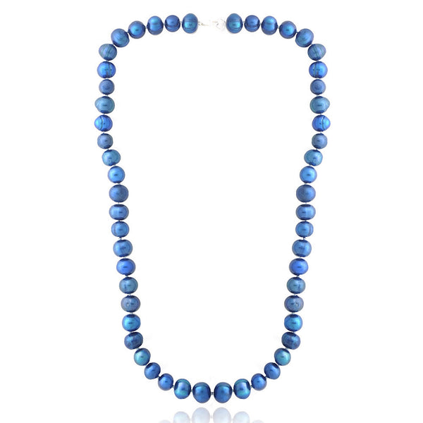 Coloured Freshwater Pearl Necklace - Dark Blue