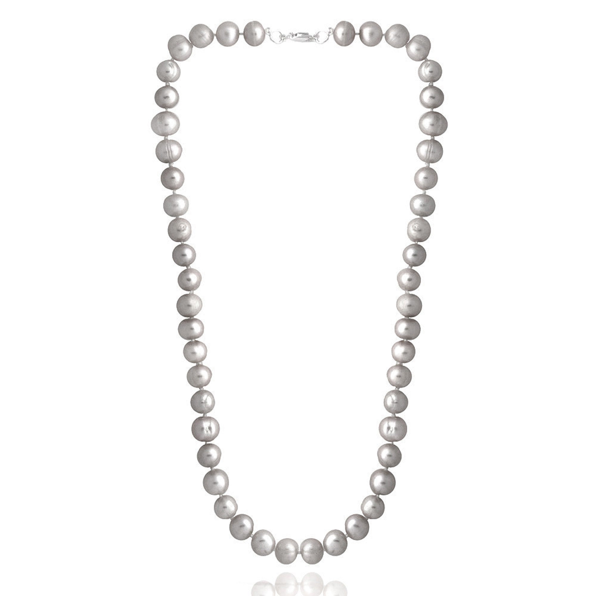 Coloured Freshwater Pearl Necklace - Light Grey