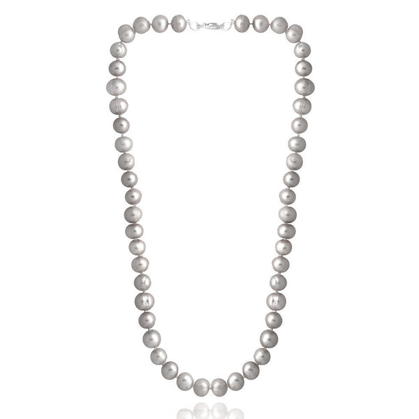 Coloured Freshwater Pearl Necklace - Light Grey