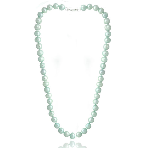 Coloured Freshwater Pearl Necklace - Light Blue