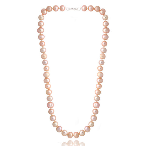 Coloured Freshwater Pearl Necklace - Peach