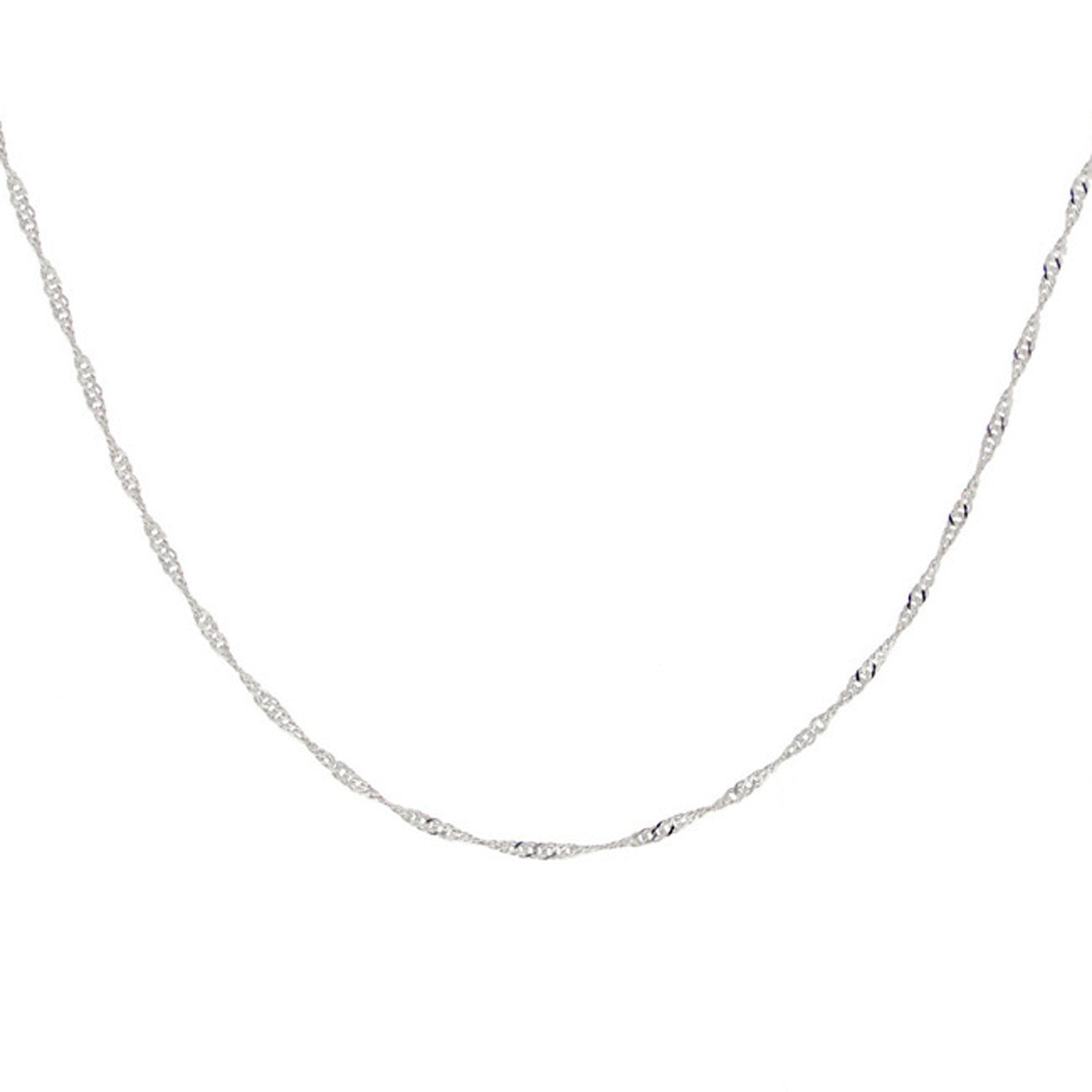 Sterling Silver Italian Chain With Singapore Design Necklace - 24 Inches