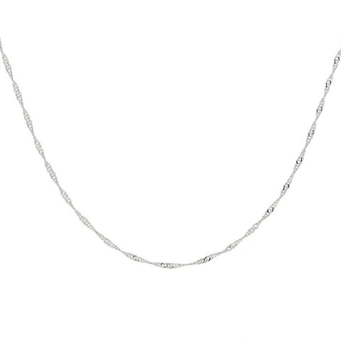Sterling Silver Italian Chain With Singapore Design Necklace - 24 Inches
