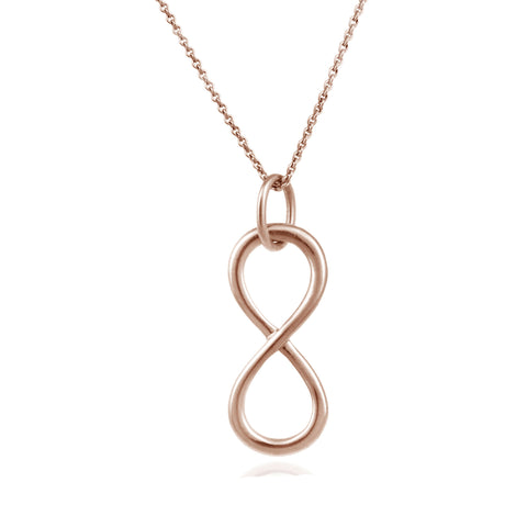 Infinity 18 Inch Rolo Chained Necklace - Rose Gold / Silver