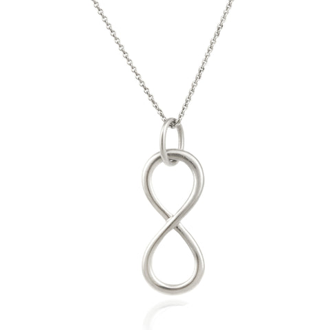 Infinity 18 Inch Rolo Chained Necklace - Sterling Silver