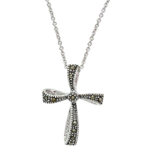 Sterling Silver Marcasite Cross Pendant