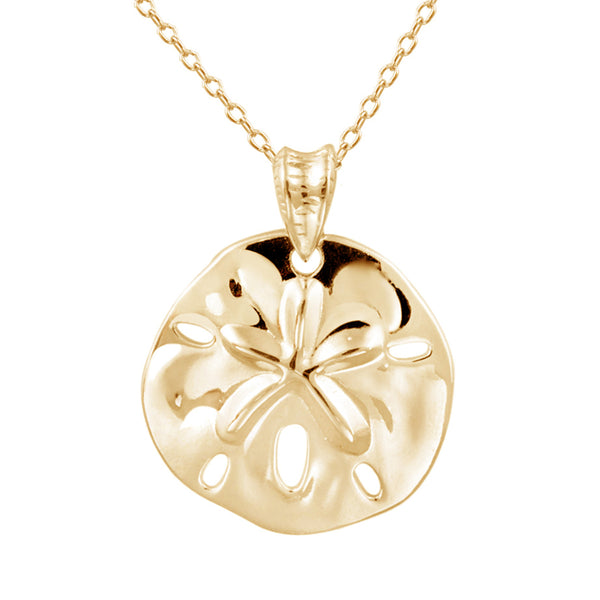 Sterling Silver Sand & Dollar Necklace - Gold Over Silver