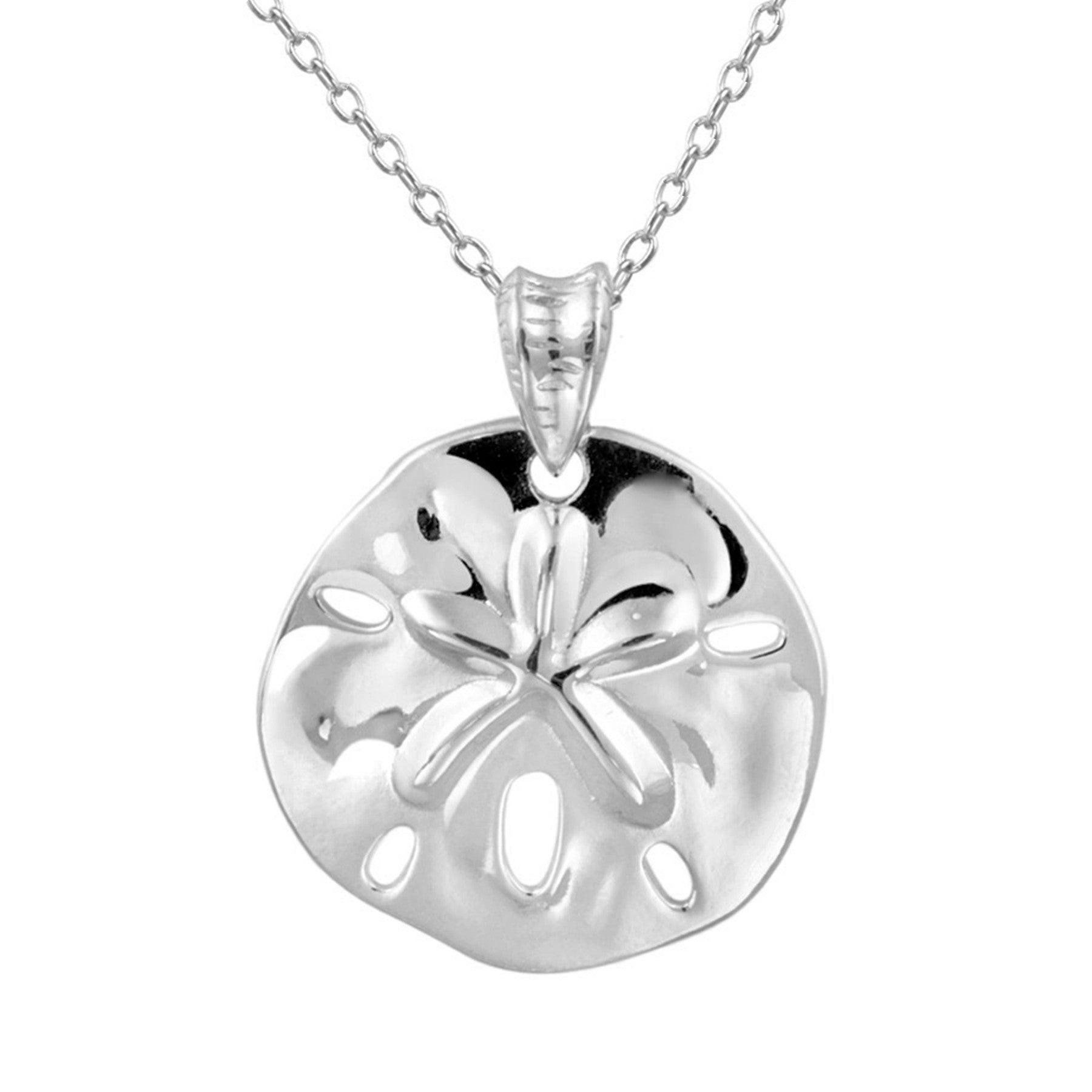 Sterling Silver Sand & Dollar Necklace - Sterling Silver